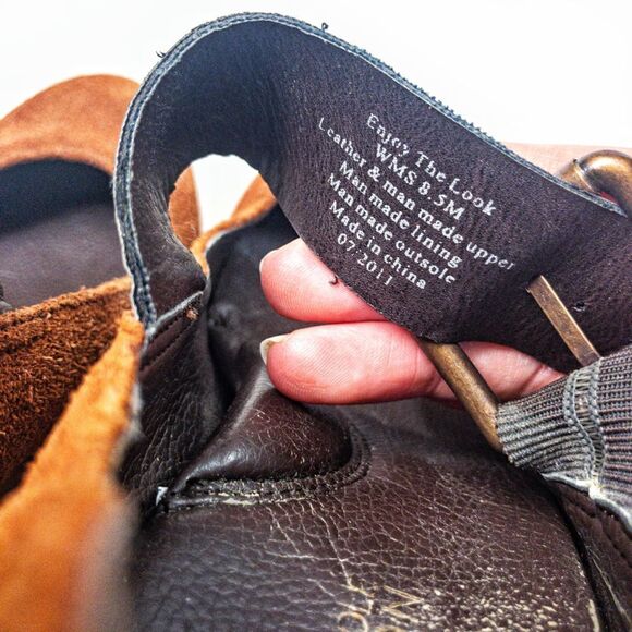 KC Reaction Brown Suede Chunky Buckle Heels Sz 8.5 - Picture 8 of 11